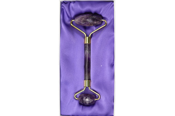 Amethyst Jade Roller in purple silk lined box