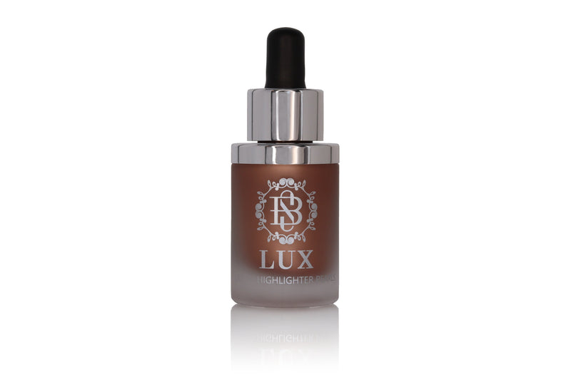 Brown Liquid highlighter bottle with SB Lux  Logo
