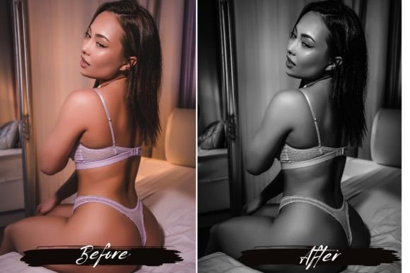 Noir Seduction: 10 Black & White Boudoir Lightroom Presets 🖤