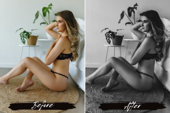 Noir Seduction: 10 Black & White Boudoir Lightroom Presets 🖤
