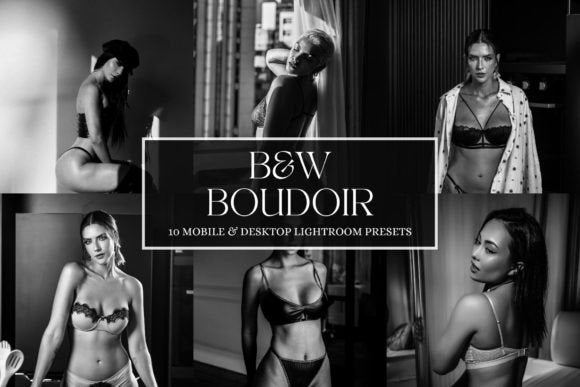 Noir Seduction: 10 Black & White Boudoir Lightroom Presets 🖤