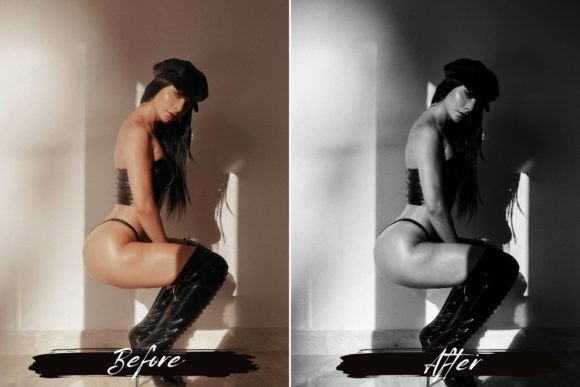 Noir Seduction: 10 Black & White Boudoir Lightroom Presets 🖤