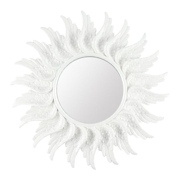 White Celestial Halo Angel Wings Sparkle Mirror