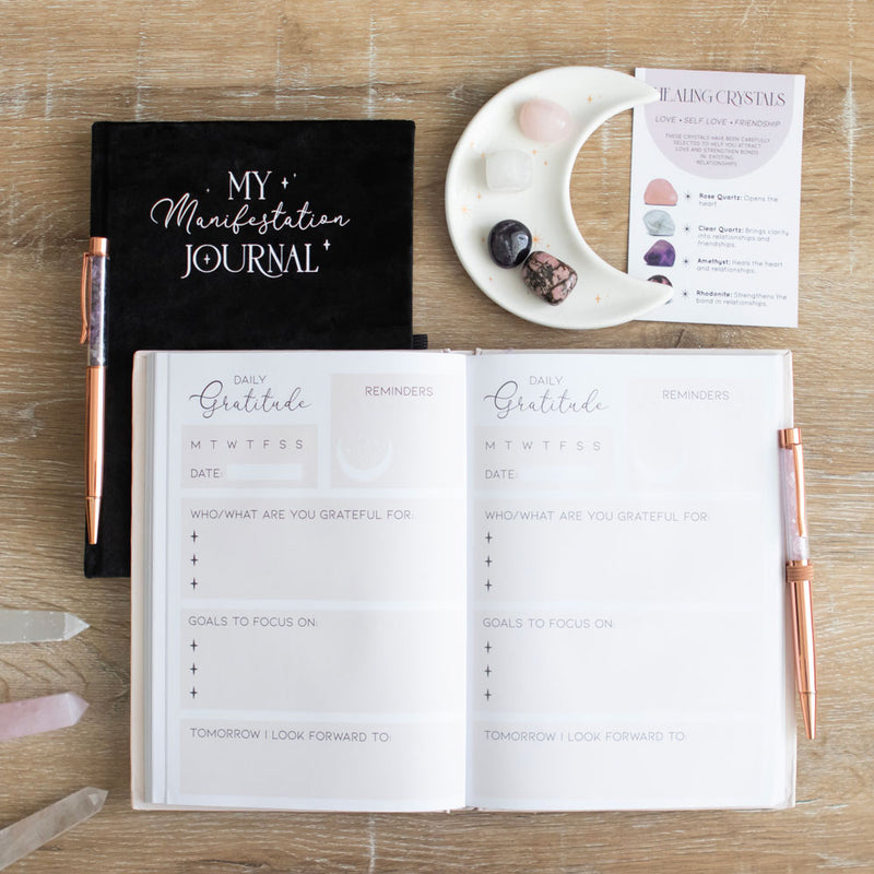 Gratitude Journal with Rose Quartz Pen – The Life Store Brigg