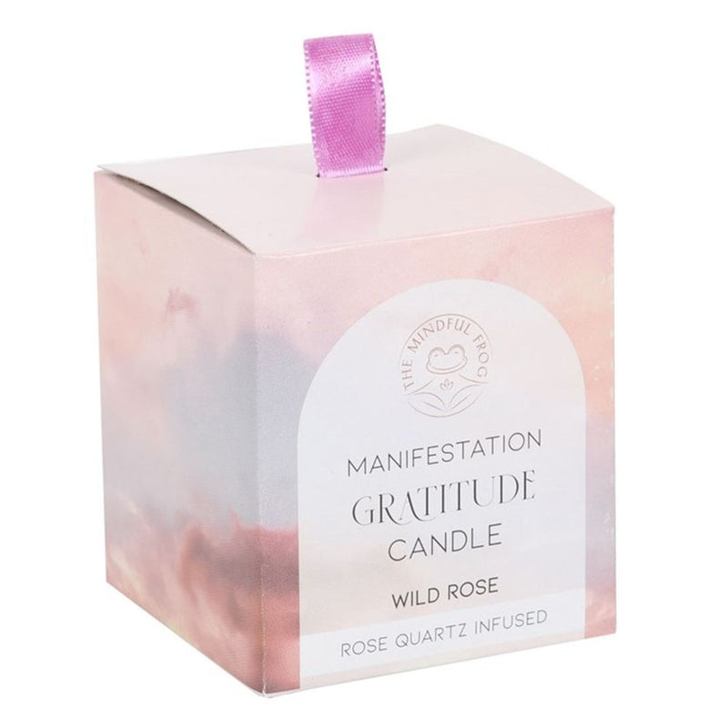 Rose Quartz Crystal Chip Gratitude Candle