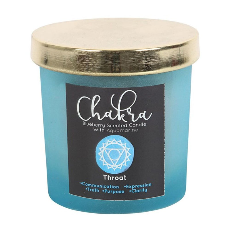 Blueberry Bliss Throat Chakra Crystal Chip Candle
