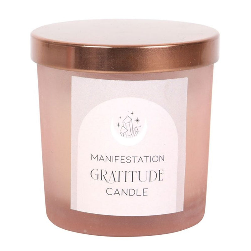 Rose Quartz Crystal Chip Gratitude Candle