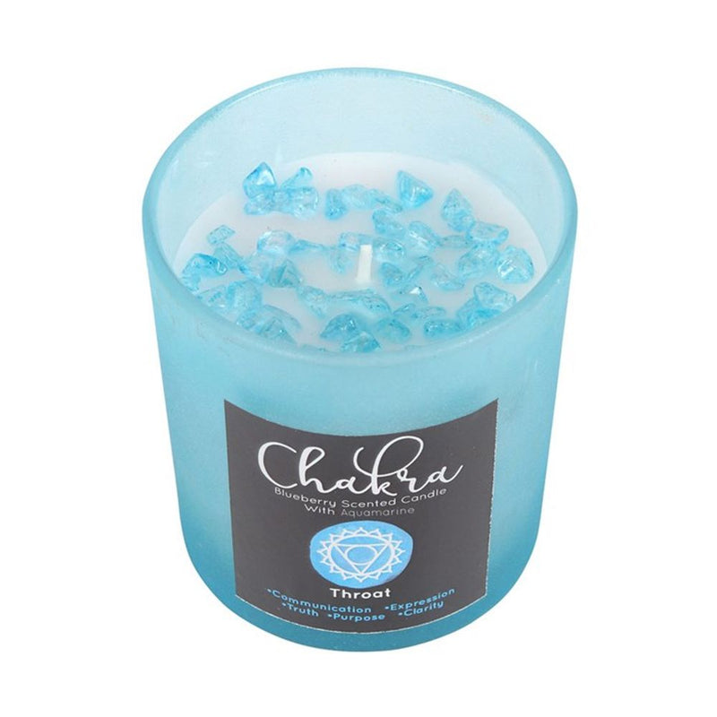 Blueberry Bliss Throat Chakra Crystal Chip Candle