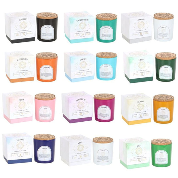 Stellar Essence - Set of 12 Zodiac Gemstone Candles