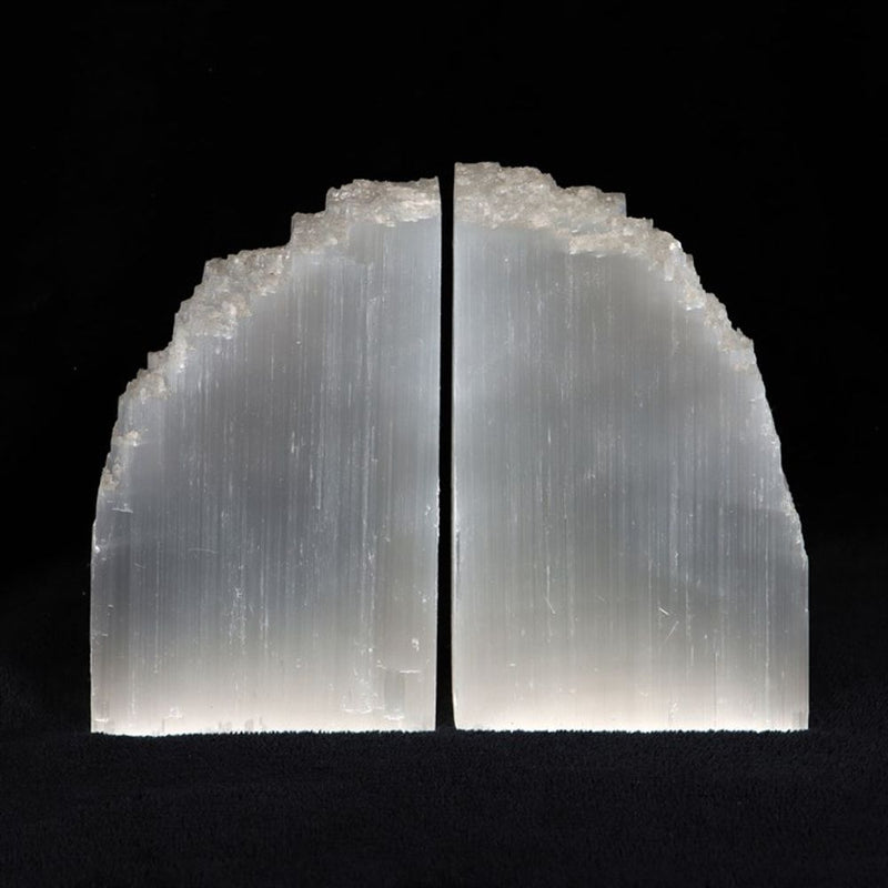 Celestial Harmony -Selenite Crystal Bookends