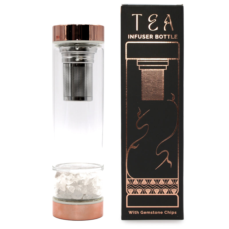 Crystal Elixir Tea Infuser Bottle - Rose Gold Edition