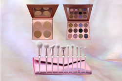 Rose gold cosmetic brushes & makeup palettes 