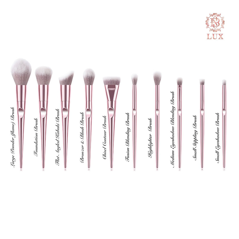 Rose gold makeup brushes 