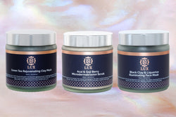 Facemask Bundle including Green Tea Clay Mask, Exfoliating Face Scrub and Dead Sea Mud Mask 