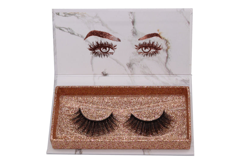 Bold 6D Lashes in rose gold marble box 