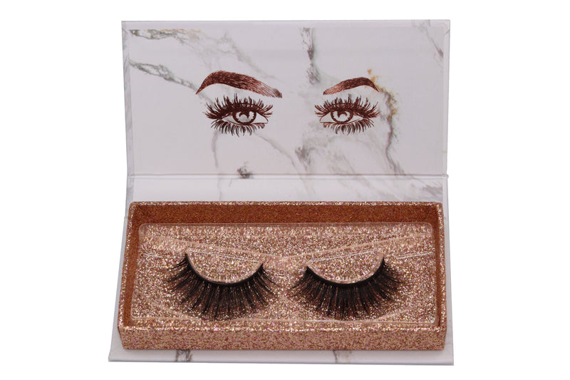 Bold 6D Lashes in rose gold marble box 