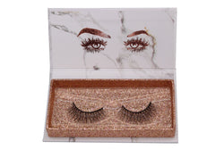 Natural False Eyelashes in rose gold marble box 