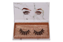 Clustered  lashes in rose gold marble holographic box 